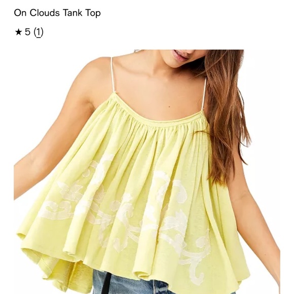Free People On Clouds Swing Tank Top in Lemon Ivory Off-Shoulder - Picture 4 of 4